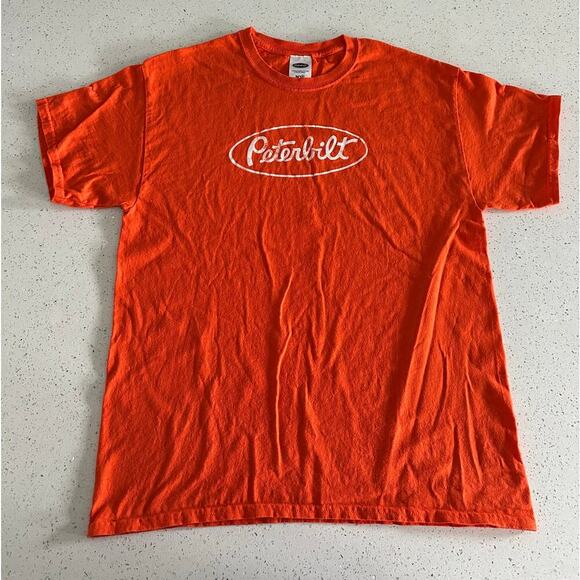 Vintage Y2K PB Trucks Peterbilt Logo Print Black Cotton T-shirt Adult Size Large - Picture 1 of 6